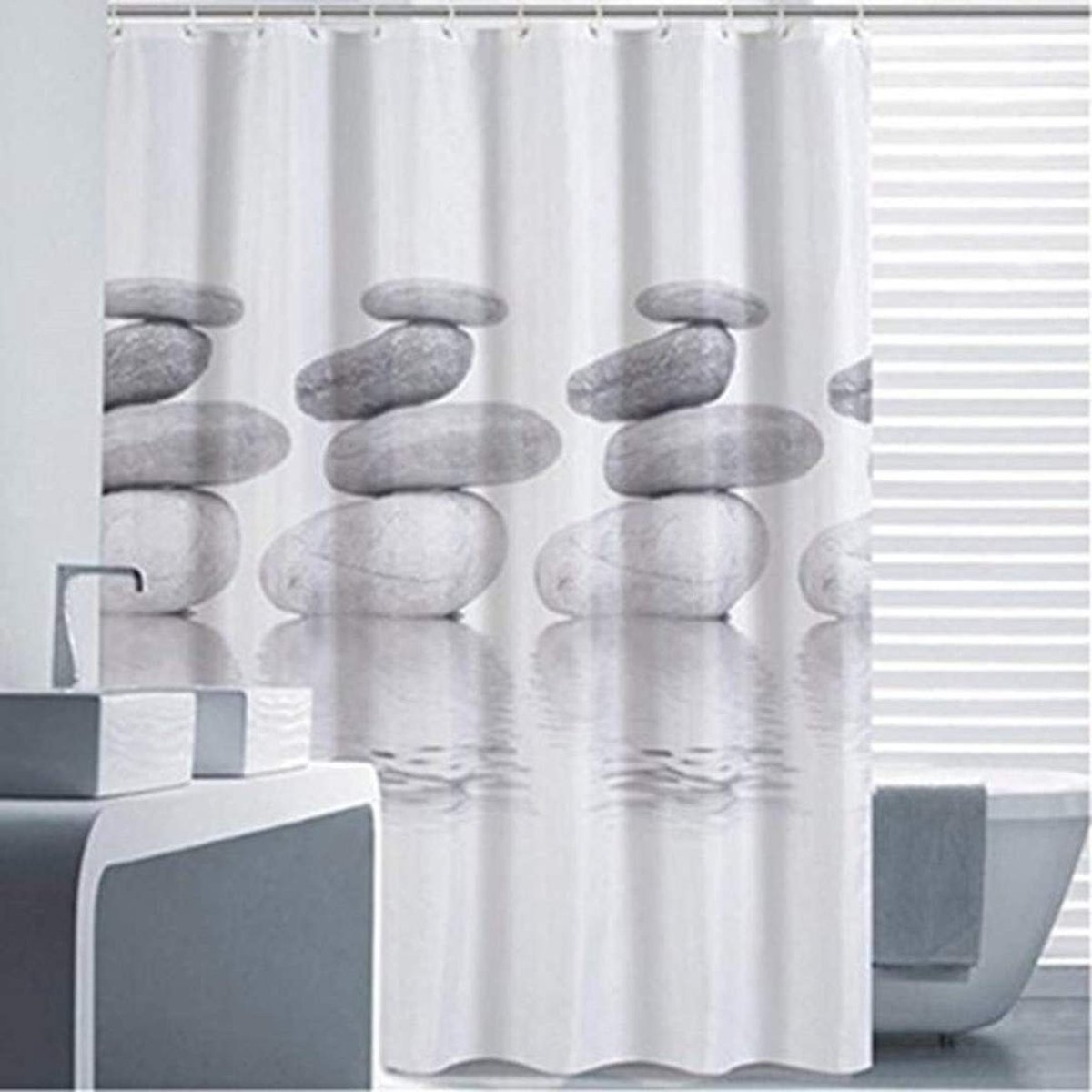 Dailygoods- Douchegordijn 120x180 cm - Schimmelbestendig - Waterafstotend - Textiel - 12 Douchegordijnringen - Duurzaam en stijlvol - Badkamergordijn