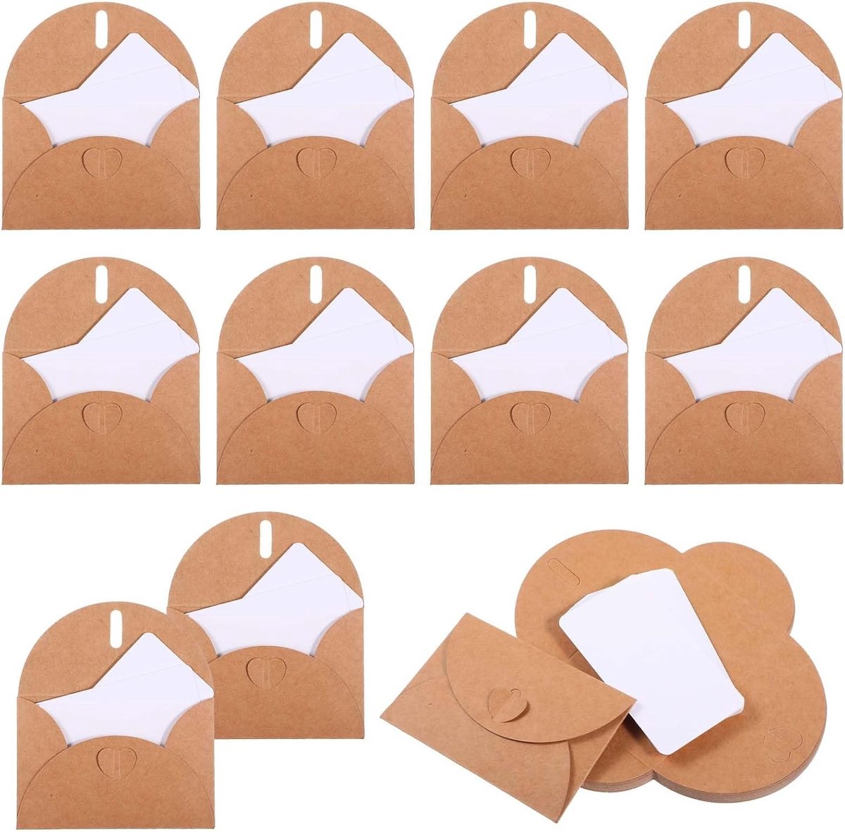 Set van 25 Mini Enveloppen met Lege Kaarten voor Cadeaukaarten, DIY Projecten en Schrijfdoeleinden van Kraftpapier