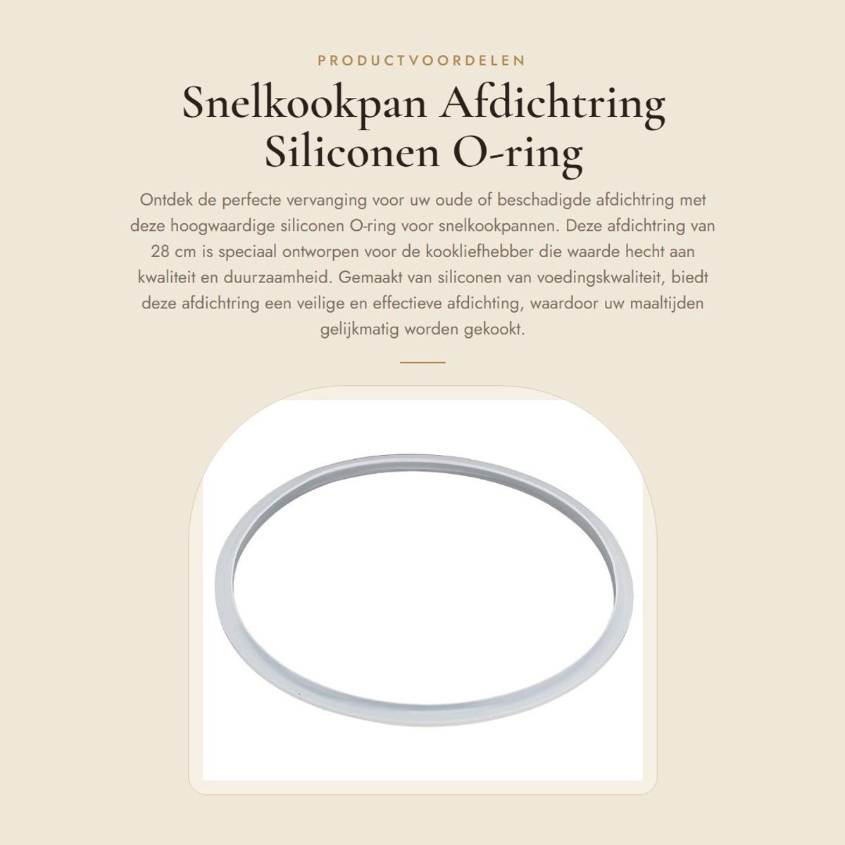 Dailygoods- Afdichtring Siliconen - Vervangend 28cm - Duurzaam - Lichtgewicht - Geschikt voor Snelkookpan - Eenvoudig schoon te maken - Snelkookpanring