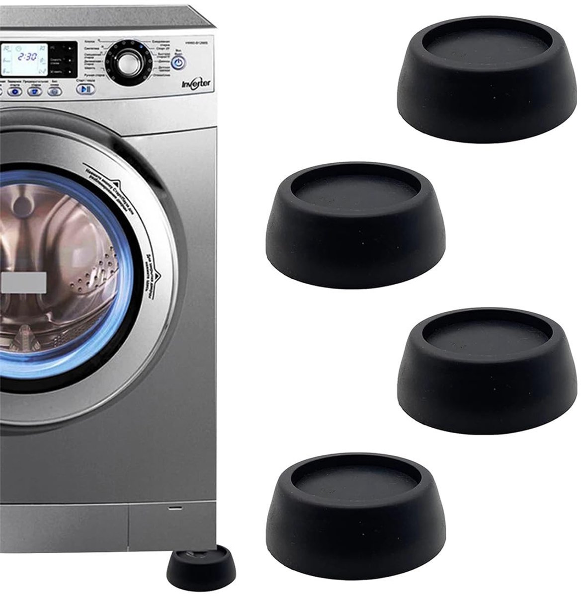 Dailygoods- Trilvoeten 4 Stuks - Antislip Voetjes - Schokabsorberend - Duurzaam TPR-Materiaal - Bescherming Wasmachine - Verlengt Levensduur - Wasmachinevoetjes
