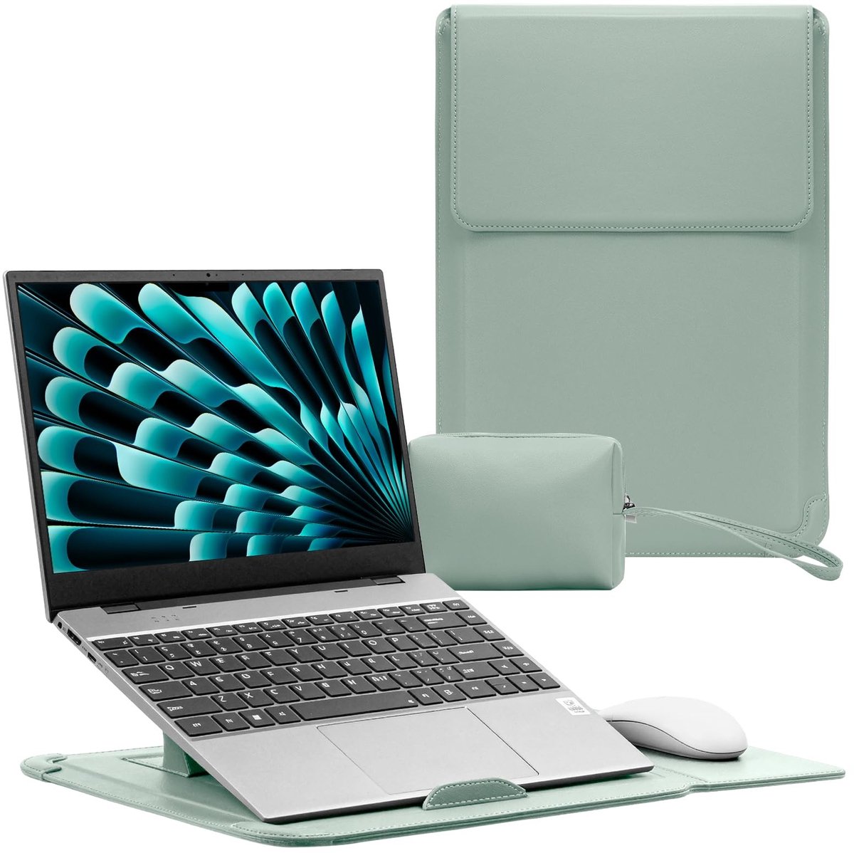 Dailygoods- Laptophoes 15-16 inch - Tas met standaard - Lichtgewicht - Duurzaam - Verstelbaar - Antislip onderkant - Laptoptas