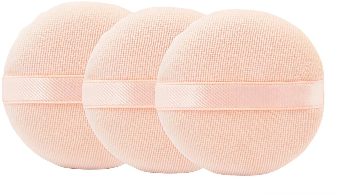 Dailygoods- Poederdonsje 8 cm - 3 Stuks - Zachte Make-up Tool - Velours - Professionele Applicatie - Rayon Lint - Make-up Spons