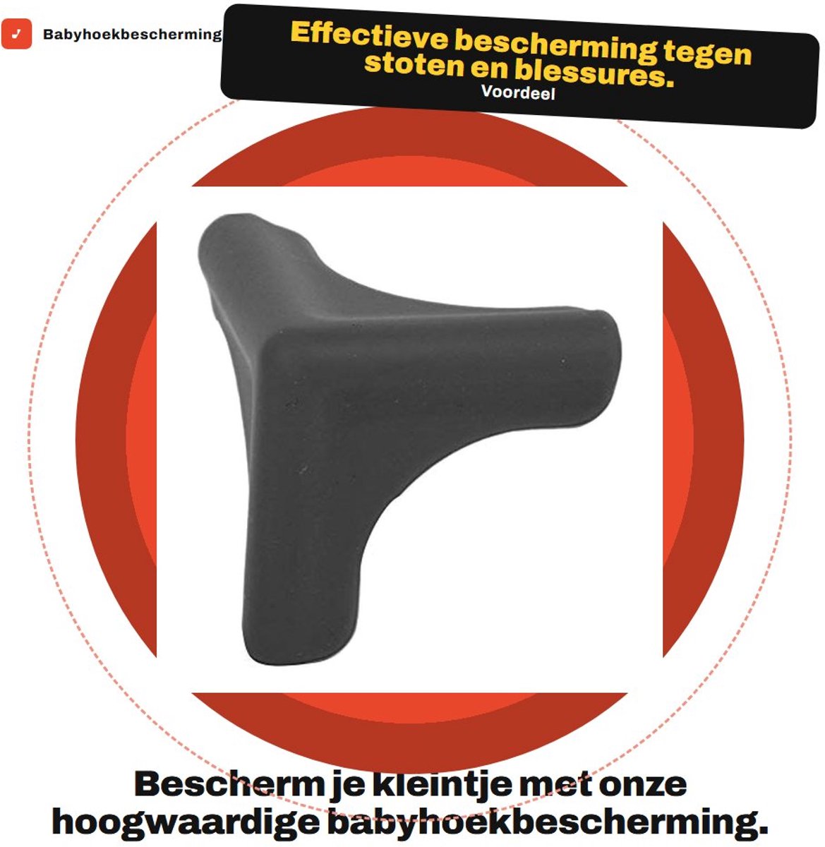 Dailygoods - Babyhoekbescherming - Meubelrandbescherming - Veiligheid voor kinderen - Zwart - Tafelhoekkussen - Anti-botsing voor peuters