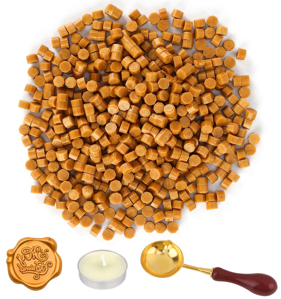 Set van 500 Rode Sealing Wax Kralen met Lepel, Perfect voor Kaarten, Enveloppen en Cadeauverpakkingen