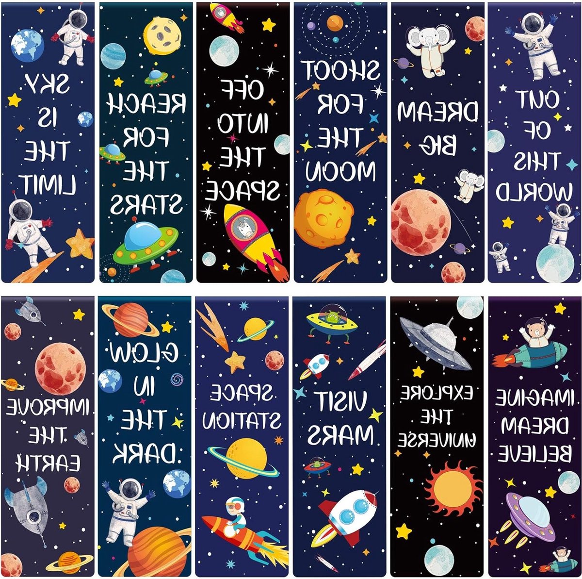 Magnetische Boekenleggers Sterrenhemel Thema - 36 Stuks Positieve Magnetische Clip Boekenleggers voor Studenten en Leraren, Ideaal voor Lezen en Schoolbenodigdheden
