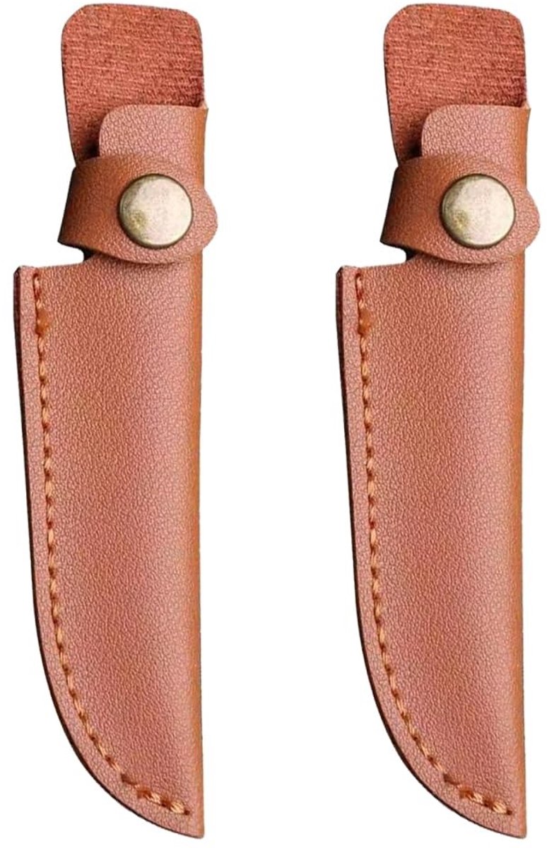 Dailygoods- Mes Schede 2 Stuks - Lederen Messen Pouch - 7 Inch - Verstelbare Schouderriem - Antisnijden - Draagbaar - Meshouder