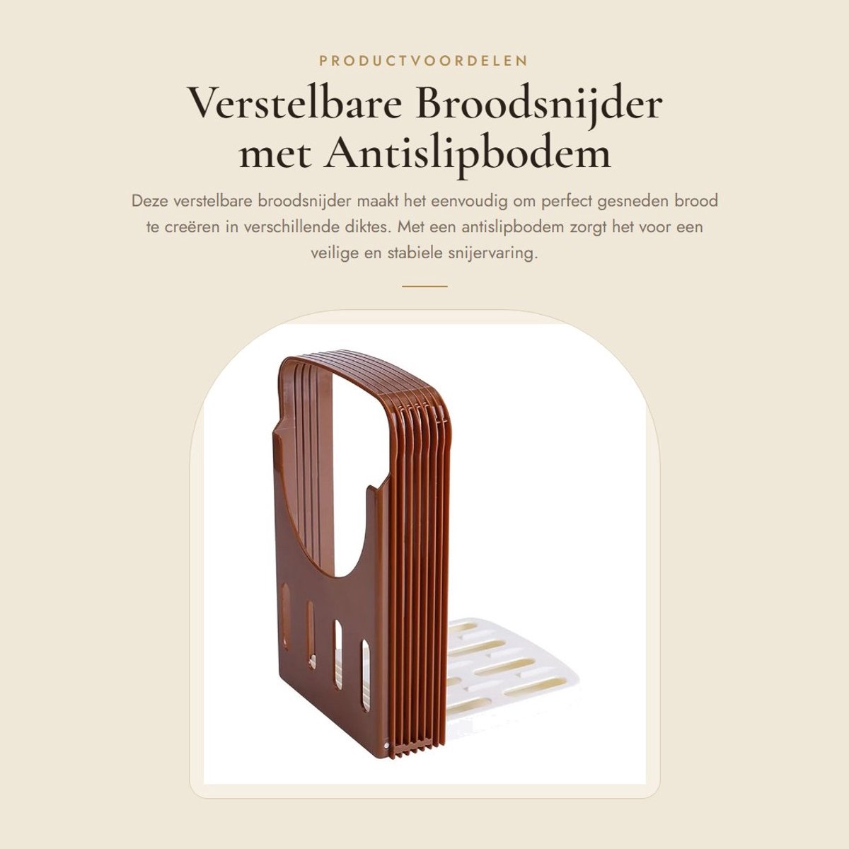 Dailygoods- Broodsnijder Verstelbaar - 4 Diktegeleiders - Antislipbodem - Opvouwbaar - Hoogwaardig ABS - Temperatuurbestendig - Snijden van Brood/Ham/Kaas/Groenten - Broodsnijmachine