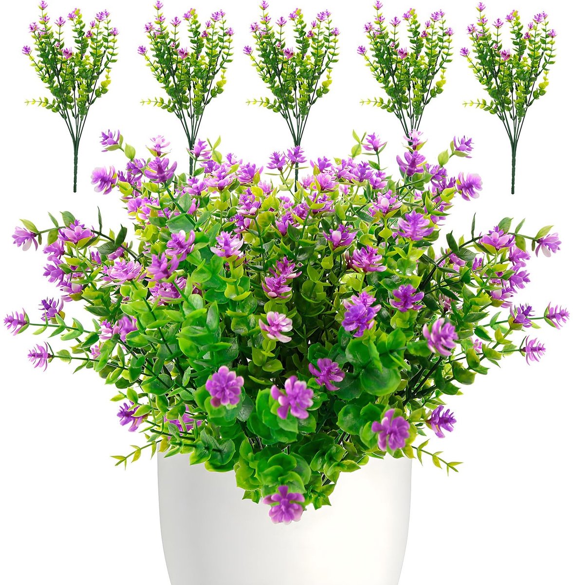 Dailygoods- Kunstbloemen UV-bestendig - Kunstplanten - Boeket - Buitenplanten - Decoratie - Onderhoudsarm - 5 stuks - Nep Bloemen