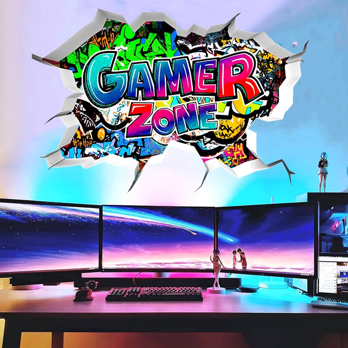 Dailygoods - 3D Gamer Behang voor Jongens Slaapkamer - Muursticker Gaming