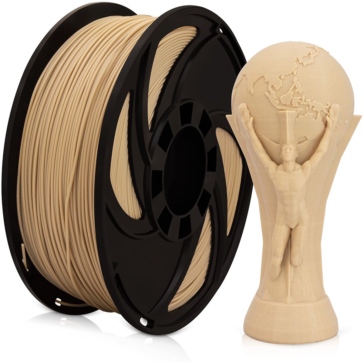 Dailygoods- Houtfilament 1,75mm - Kunsthoutkleur - PETG Filament - 1 kg - Nabootsing van hout - Maatnauwkeurigheid +/- 0,03 mm - 3D-printer Filament