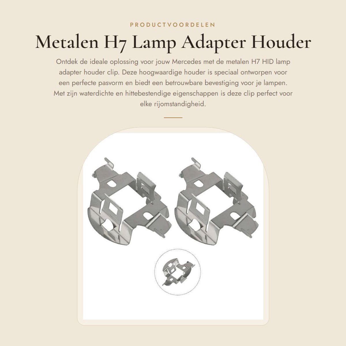 Dailygoods - Metalen H7 Lamp Adapter Houder Clip - Perfecte Pasvorm Retainer Clip - Waterdicht - Zilver - Lamp Houder - Geschikt voor Mercedes - 4...