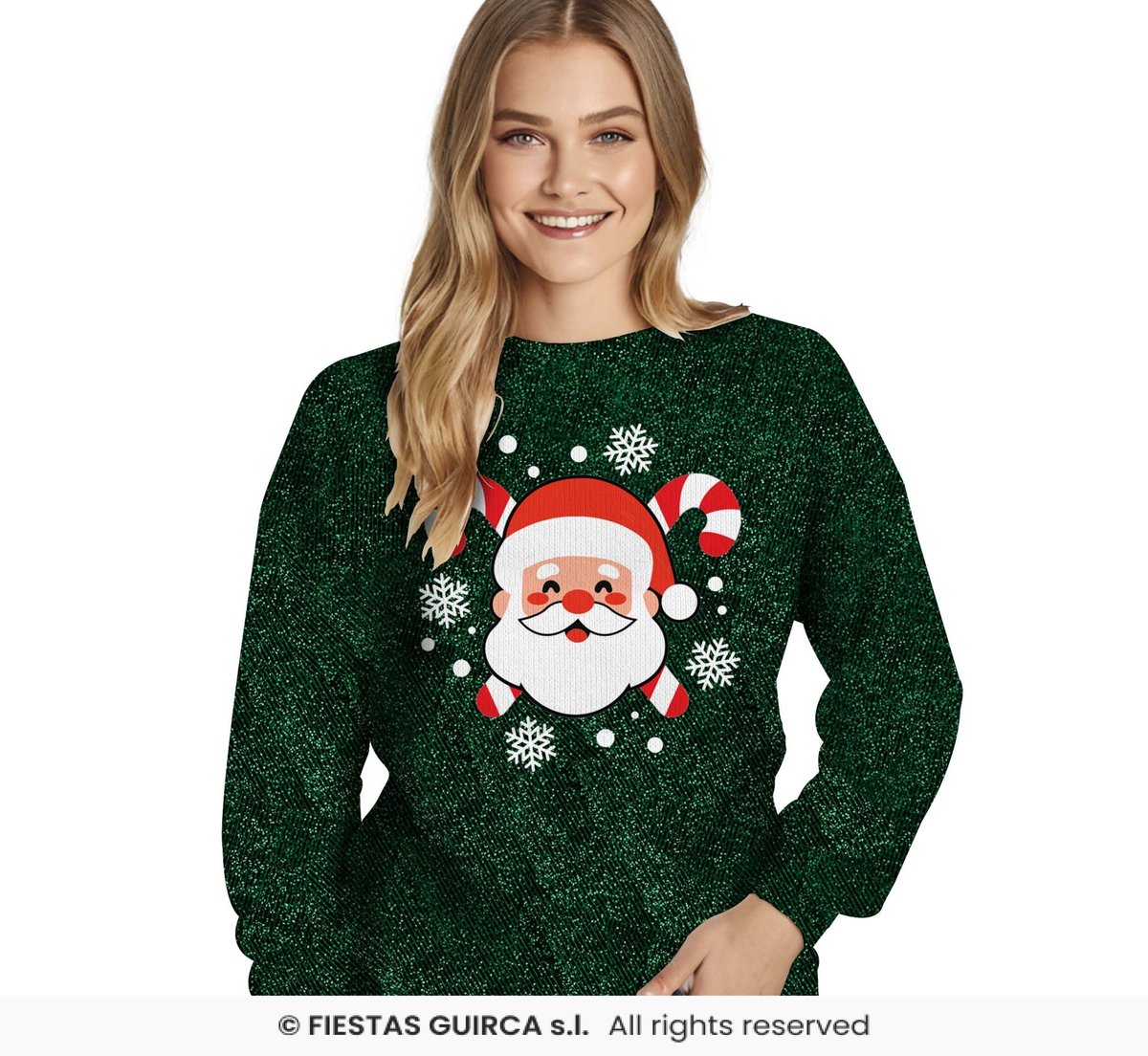 Kerst Trui Glitter Groen