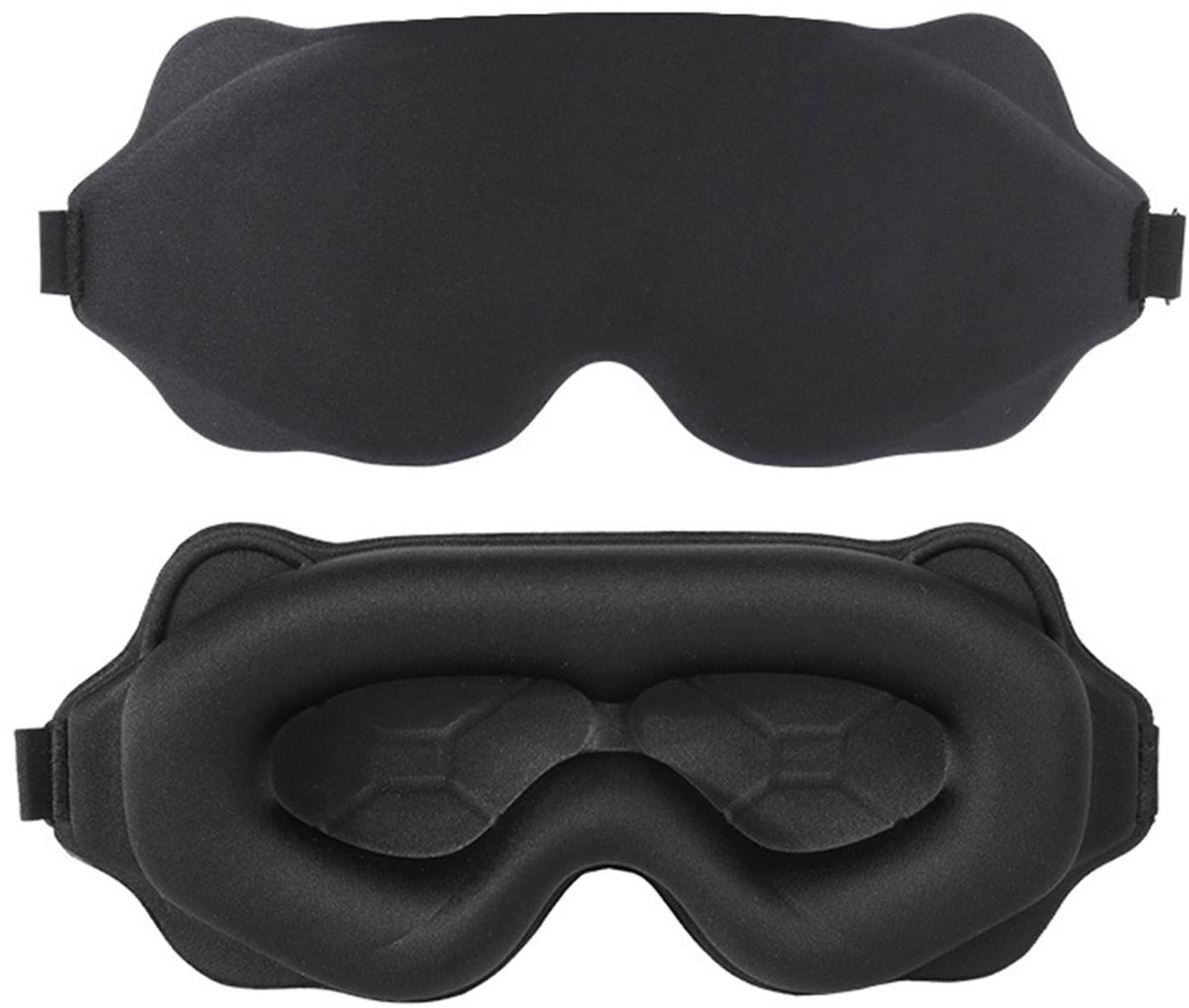 Dailygoods- Slaapmasker 6D Lichtblokkerend - Oogmasker Ademend - Nacht- en Vliegtuigreisbenodigdheden - Zwart - Ultiem Comfort - 9.2x3.9x0.8 Inch