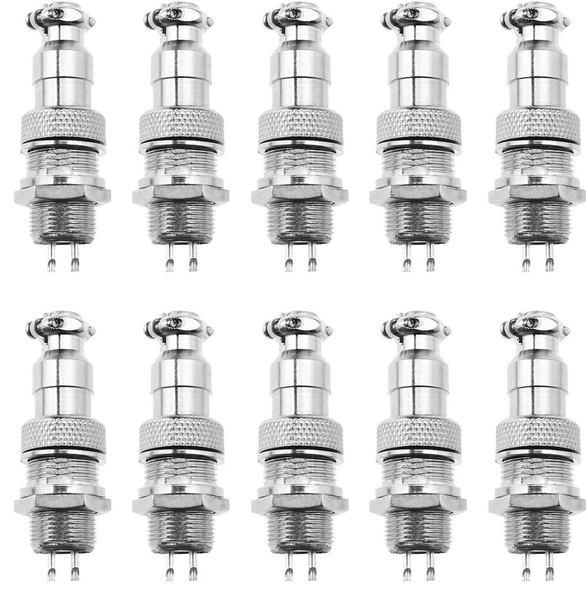 Dailygoods - Aviation Connectors - GX12 Connectors Set - Waterdicht en duurzaam - 10 stuks - M12-2 model