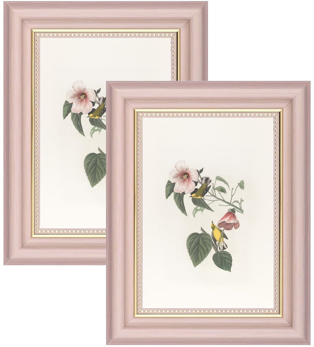 Solidchoice- Fotolijstjes Set van 2 - Vintage Fotolijst 13x18 cm - Shabby Chic Fotolijsten - Staande Foto Lijsten - Gouden Accenten - Elegante Afwerkingen - Foto Lijst