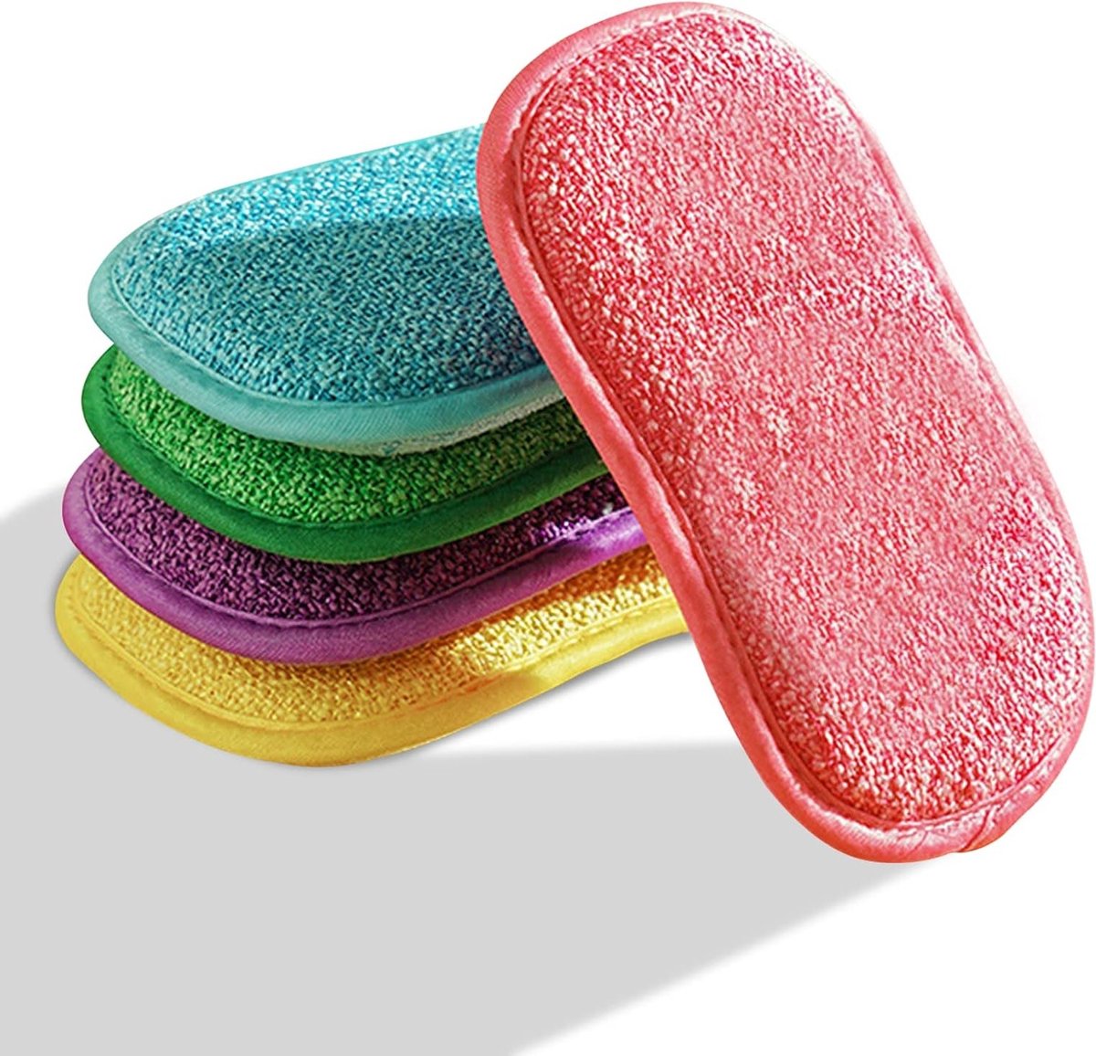 Antibacteriële Microvezel Keuken Schuurpads - 5 Stuks Herbruikbare Afwas Sponsen voor Koken, Schoonmaken en Niet-klevende Pannen
