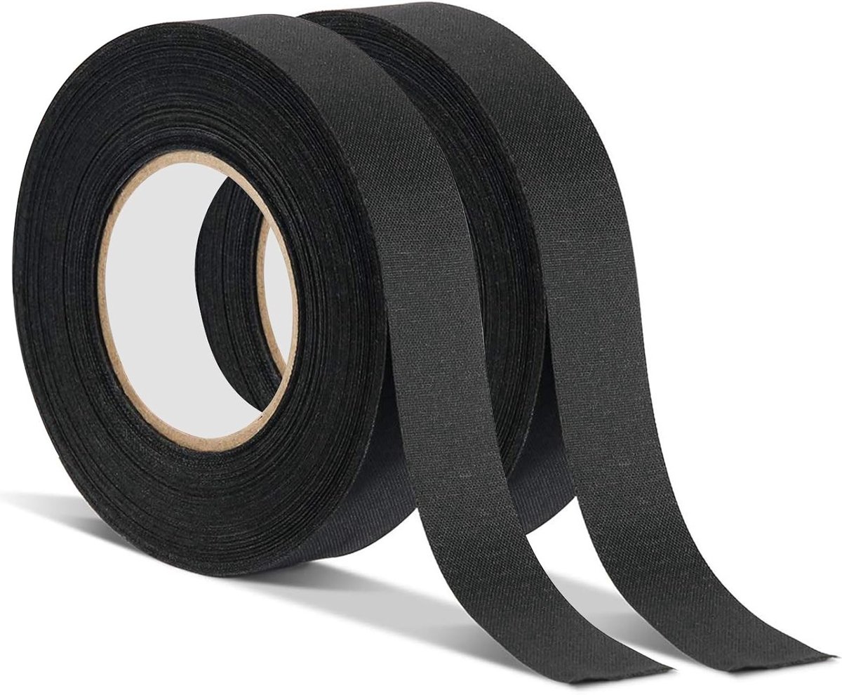 Set van 2 Zwarte Zelfklevende Non-Slip Gripbanden voor Hockeyrackets en Golfclubs - 25m x 25mm Sportaccessoires voor Verbeterde Grip en Comfort