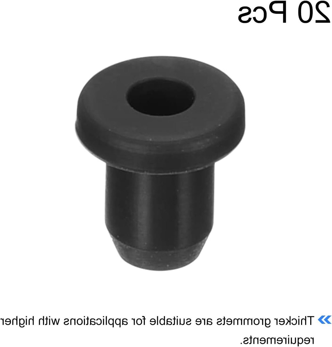 20 Stuks Rubber Grommets 6mm - Ronde T-Type Silicone Dichtingen voor Kabel- en Pijpbeveiliging