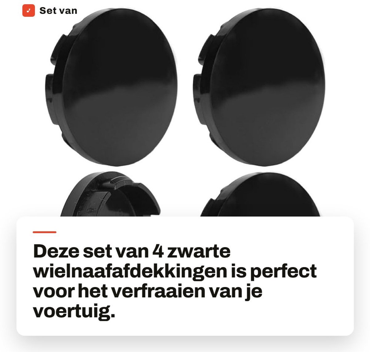 Dailygoods- Wielnaafdopafdekking 4-delig - Universele Naafdoppen - Buitendiameter 56 mm - Materiaal ABS - Geschikt voor Aangepaste Wielen - Totale Hoogte 13 mm - Naafdop
