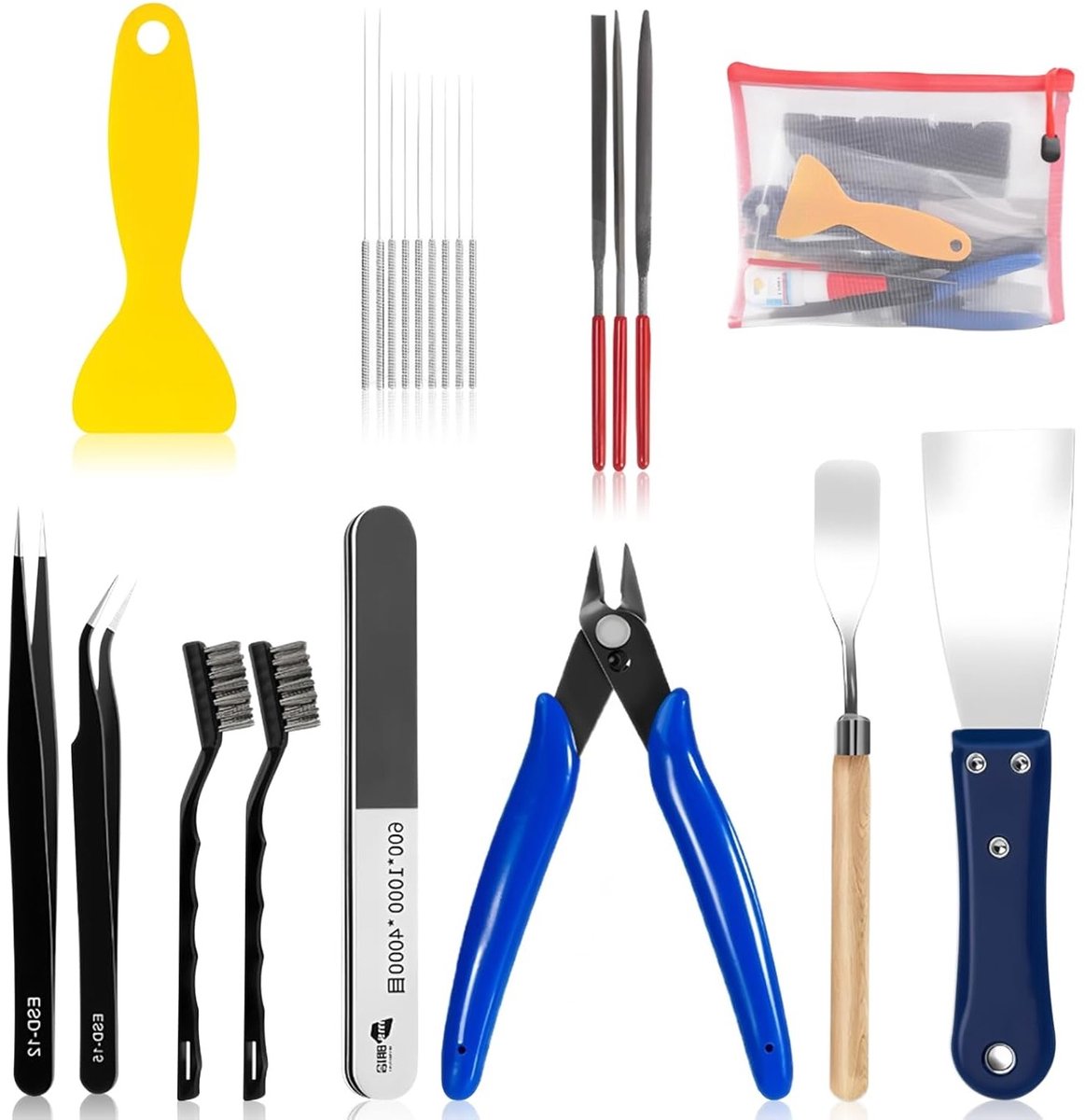 Complete 3D Printer Tool Set met Deburrer, Tweezers, Spatula, Borstels en Vijl voor Onderhoud en Reiniging van 3D Printers
