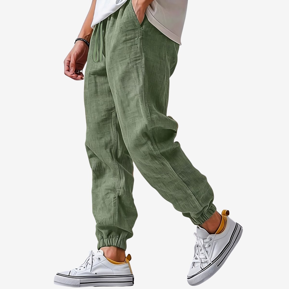 Currero Linnen Broek Heren - Zomerbroek - Volwassenen - Lange Broek - Pantalon - Strandbroek - Zomer - Ibiza Stijl - Varen Groen XXL
