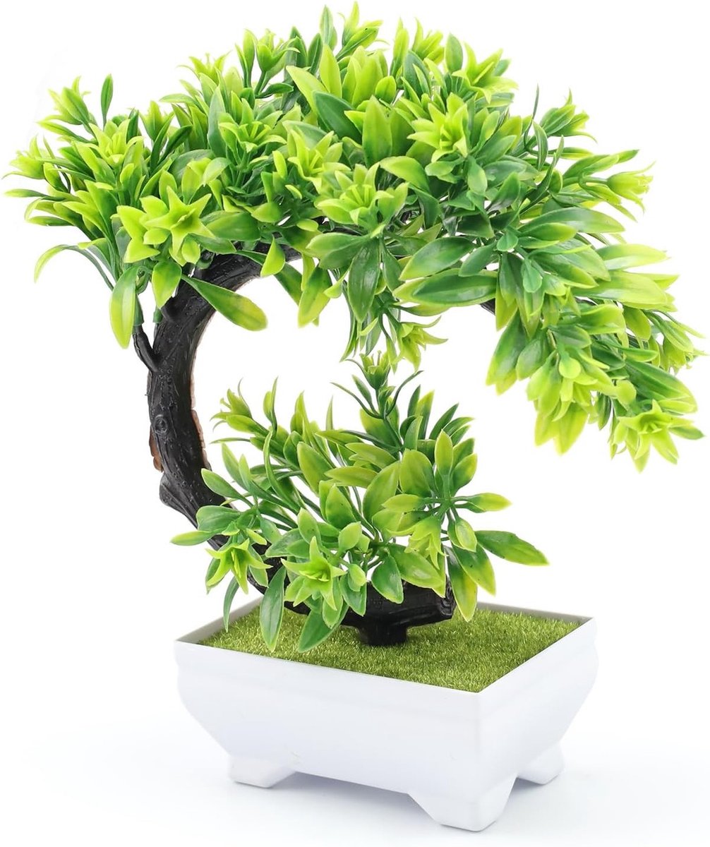 Kunstplant Bonsai - Decoratieve Plastic Planten voor Balkon, Tuin, Woonkamer en Kantoor De