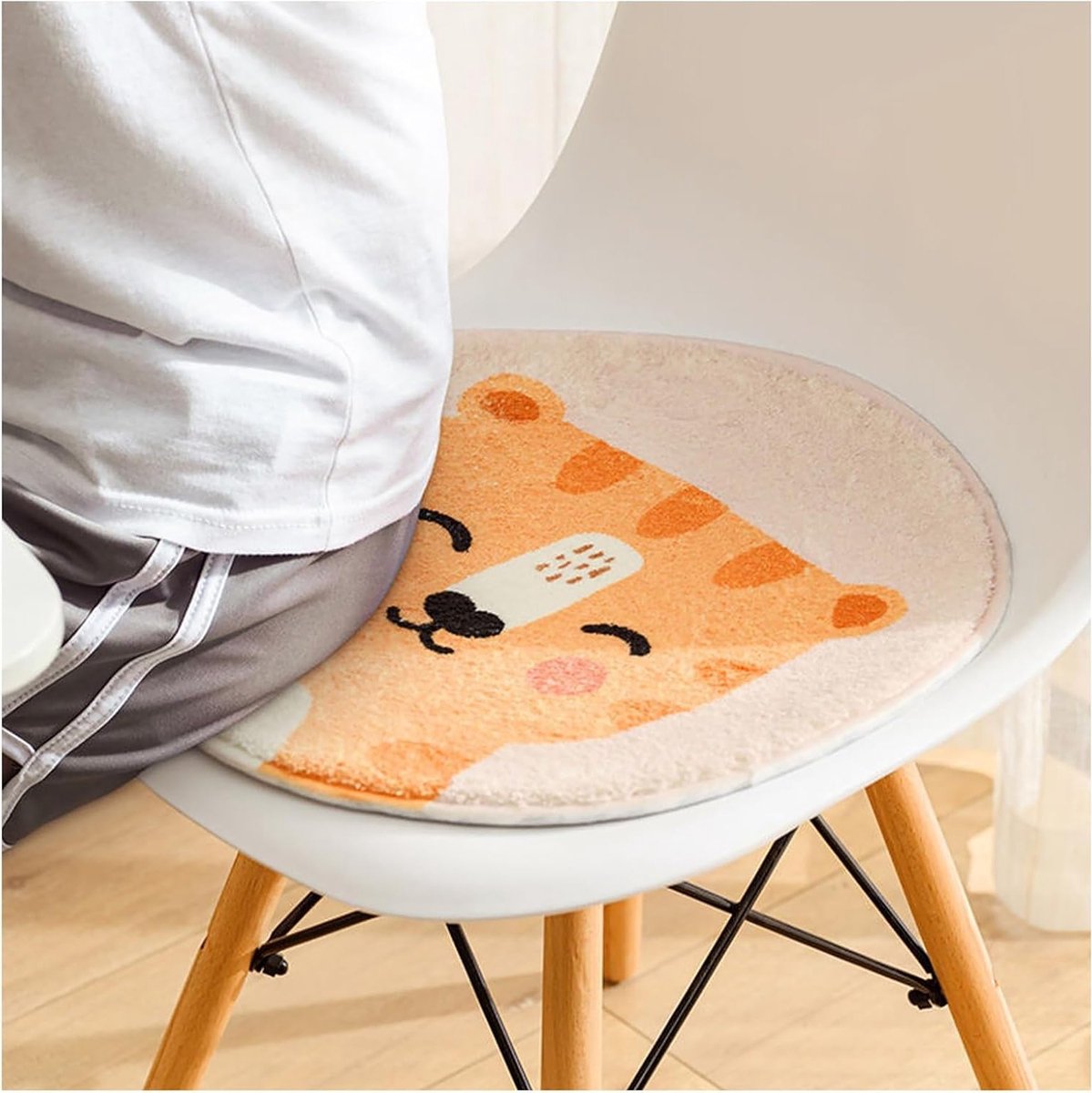 Zachte en Comfortabele Zitkussen voor Kinderen - Wasbaar en Draagbaar Rond Kussen voor Auto, Thuis en Sofa (30x30cm)