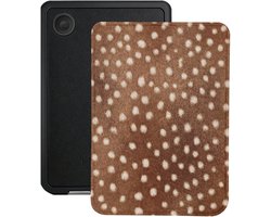 Lunso Convient pour Kobo Clara BW / Clara Colour (6 pouces) - Housse de protection en cuir Saffiano végétalien - Oh Deer!