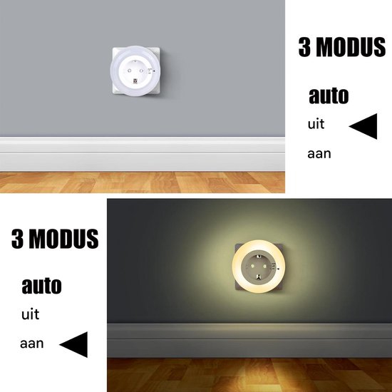 carmdering - Nachtlampje voor Stopcontact - 1x LED nachtlampjes tussenstekker - Nachtlampjes LED stopcontact - Nachtlicht met schemeringssensor van Carmdering — afbeelding 5