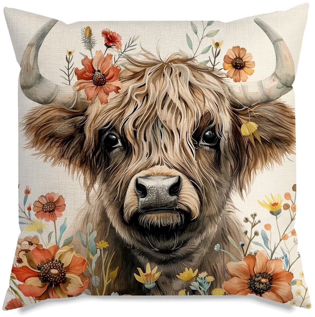Dailygoods- Sierkussenhoes Ademend - Hooglander Kussenhoes 45x45 cm - Duurzaam - Machinewa