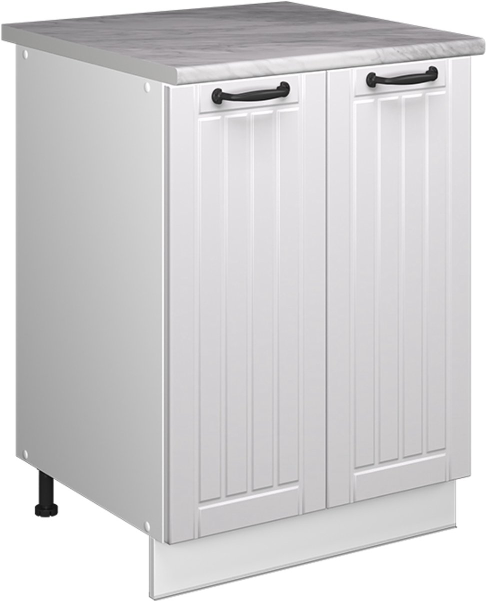 Vicco Wastafelkast Fame-Line, Wit Landhuis/Wit, 60 cm