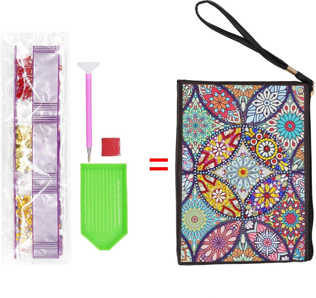 Dailygoods- Make-Uptas Duurzaam - Cosmetica Organizer - Make-Up Tasje Klein - Make-Up Tasje met Spiegel - Creatieve DIY - Geschikt voor Kinderen