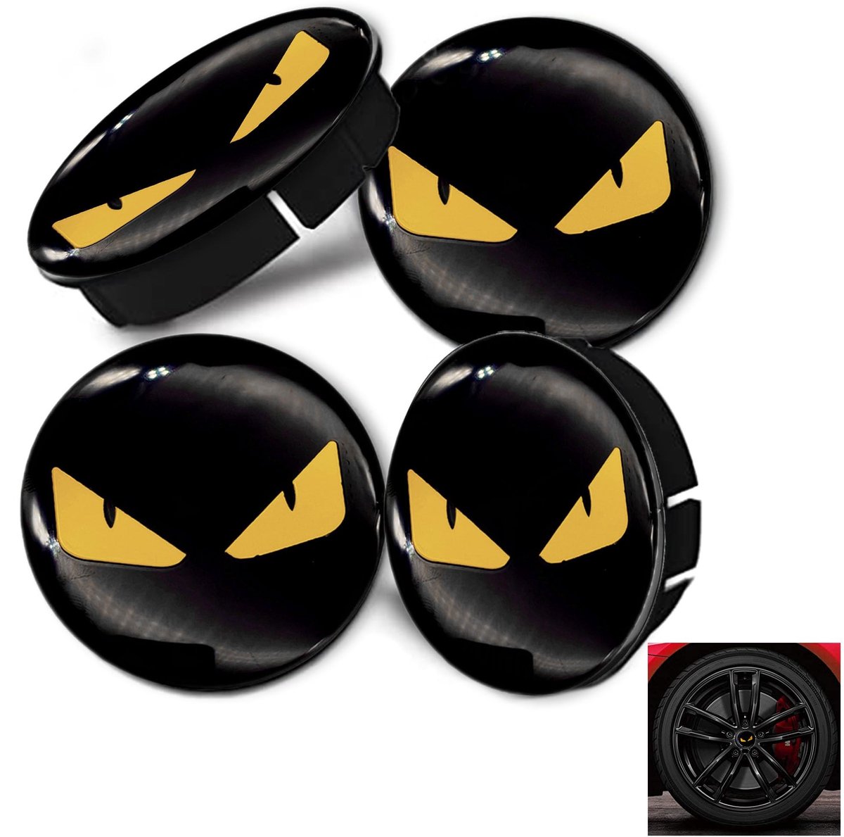 Dailygoods- Naafdoppen 56 mm - 4 Stuks - Zwarte Aluminium - Velgen Doppen - Universele Ogen - Schokbestendig Design - Wieldoppen
