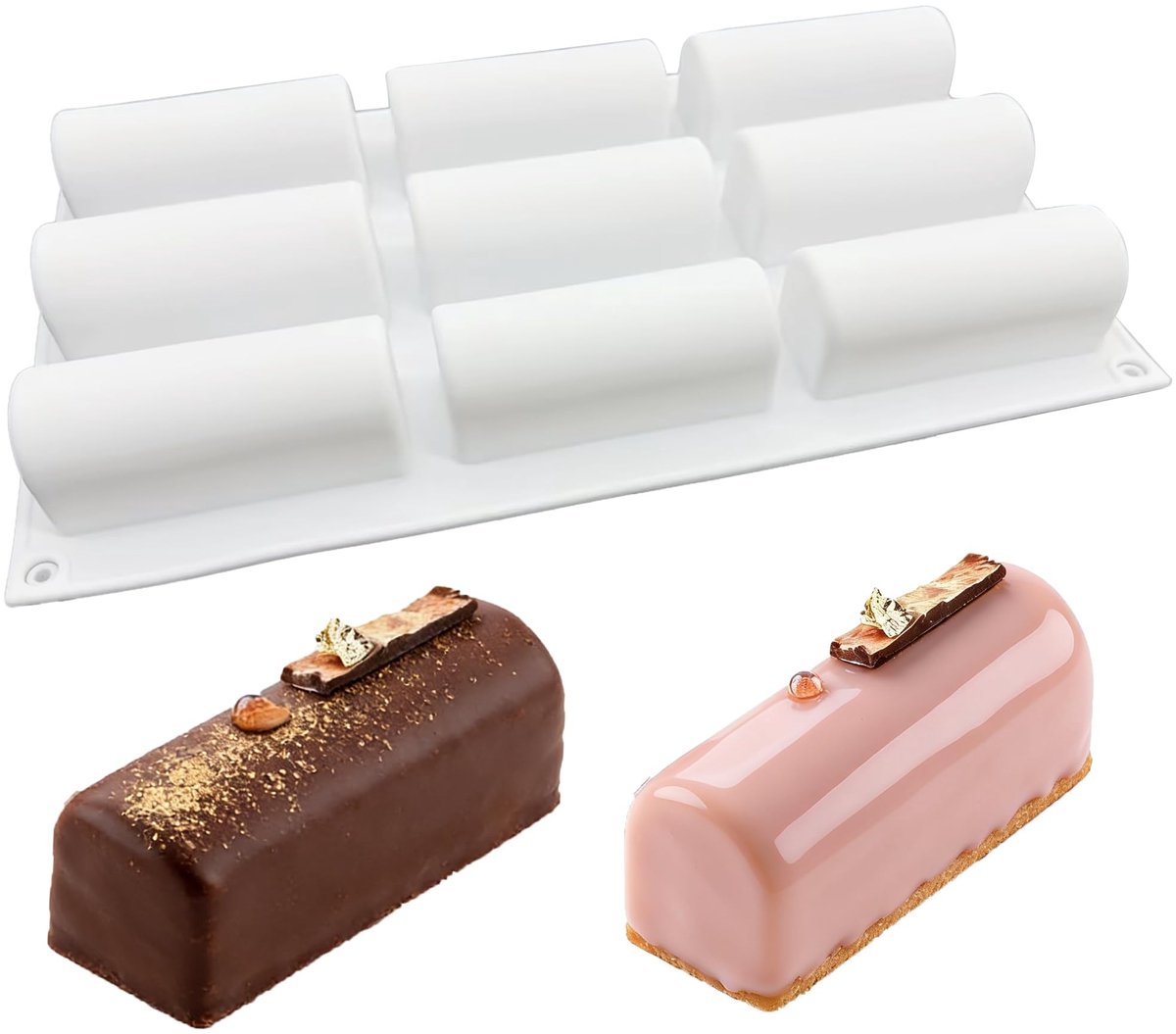 Dailygoods- Taartvorm Siliconen - 9 Holtes 8,4 cm x 3,5 cm - BPA-vrij - Duurzaam - Geschikt voor Oven/Magnetron - Makkelijk Schoon te Maken - Bakvorm
