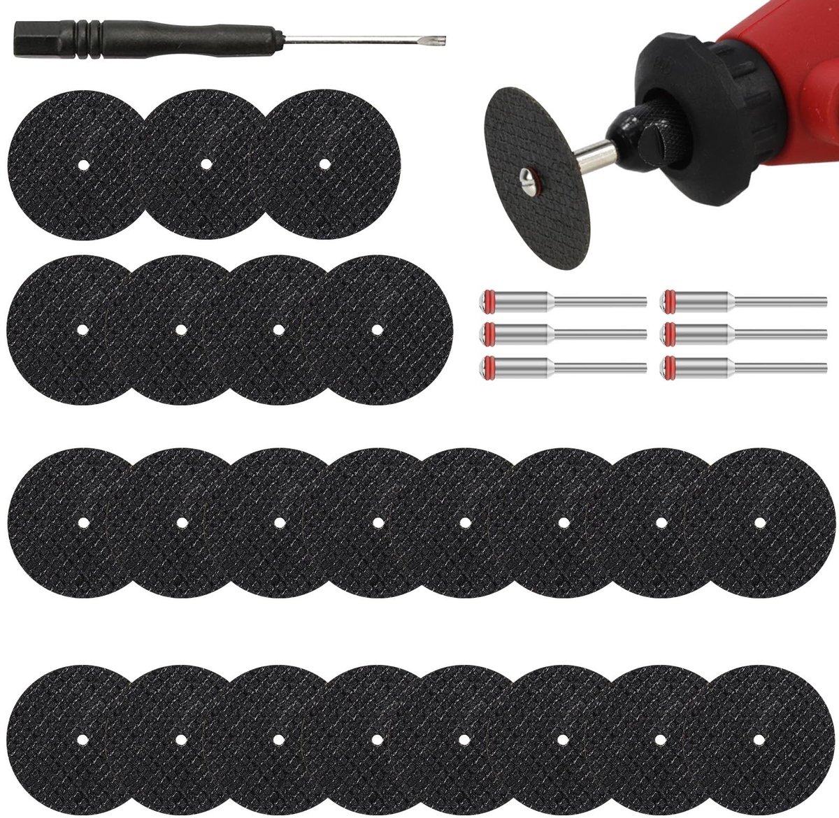 Dailygoods - Set van 60 Hars Doorslijpschijven met Glasvezel en Spanhouder