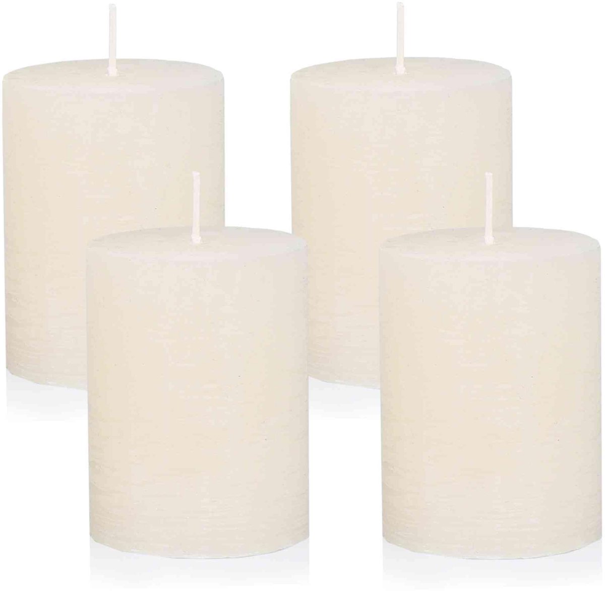 Dailygoods- Adventskaarsen set van 4 - Rustieke Stompkaarsen - Ø 6 x 8 cm - Lange brandduur - Elegante crèmetint - Voor kerstdecoratie