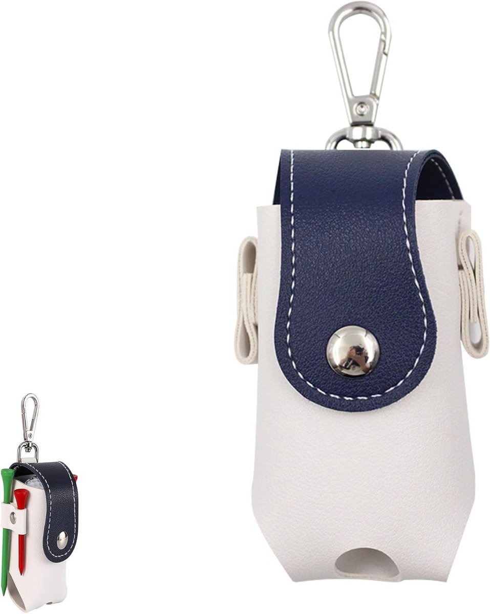 Leren Heuptas voor Golfballen - Mini Beschermtas voor Golfballen met Ophangclip - Ideaal voor Golftraining en Vrijetijdssporten