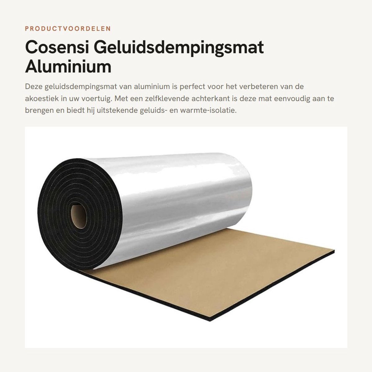 Dailygoods- Geluidsdempingsmat 15mm Dikte - Aluminium - Zelfklevend - Waterdicht - Vlamvertragend - 8.1 sqft Dekking - Geluidsisolatiemateriaal