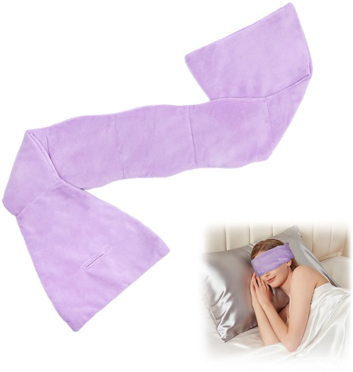 Dailygoods- Slaapmasker Gewogen 270g - Oogmasker Ontspannend - Verkoelende Blinddoek - Katoen - 70cm - Voor Dames/Heren