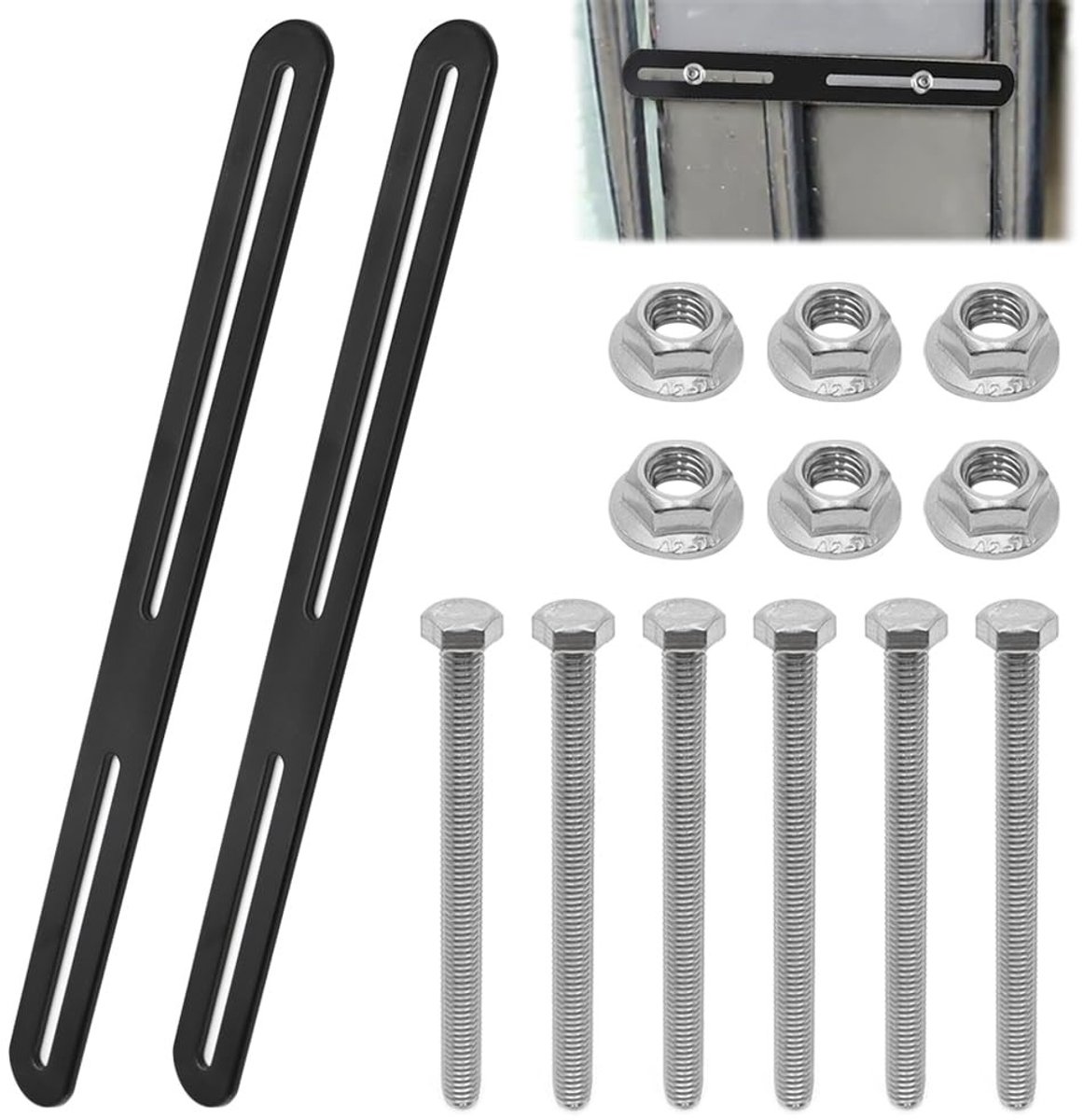 Dailygoods- Montageset 2 Stuks - Verstelbare Platte Houder - Roestvrij Staal - Bevestiging Brievenbus - Onderhoud Meubels - Flexibel Te Installeren - Bevestigingsset