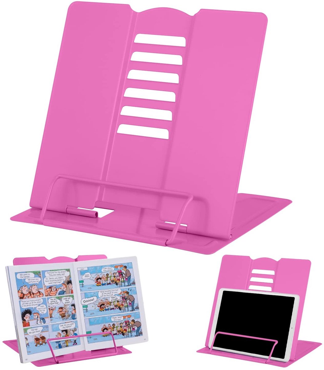 Dailygoods- Boekenstandaard Robuust en Stabiel - Leesstandaard - Kookboekhouder - Multifunctioneel - Ergonomisch Ontwerp - Roestvrij Staal en IJzer - Boekensteun