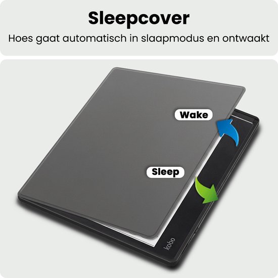Hoes Geschikt voor Kobo Elipsa 2E Hoesje Bookcase Cover Hoes - Hoesje Geschikt voor Kobo Elipsa 2E Hoes Cover Case - Grijs — afbeelding 3