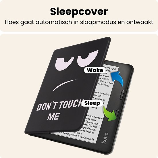 Hoesje Geschikt voor Kobo Libra 2 Hoes Book Case - Hoes Geschikt voor Kobo Libra 2 Hoesje Book Cover - Don't Touch Me van Hoesje  — afbeelding 3