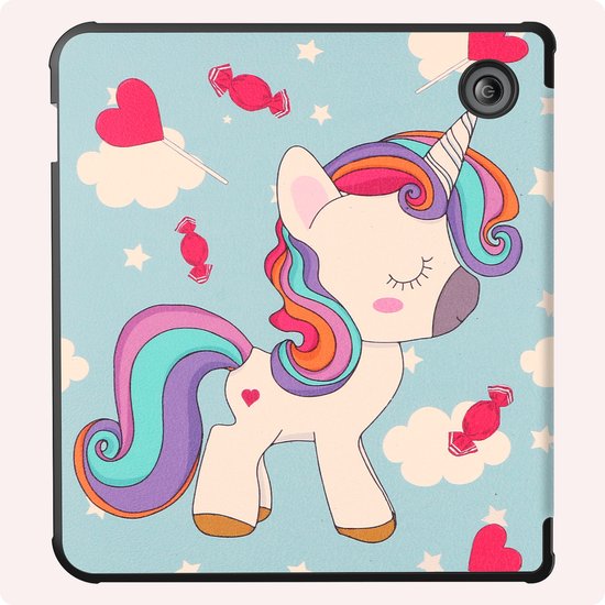 Hoes Geschikt voor Kobo Libra 2 Hoesje Bookcase Cover Book Case Hoes Sleepcover - Eenhoorn — afbeelding 5