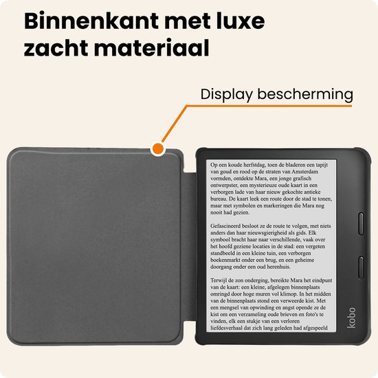Hoesje Geschikt voor Kobo Libra 2 Hoes Book Case - Hoes Geschikt voor Kobo Libra 2 Hoesje Book Cover Met Screenprotector - Bloesem van Hoesje  — afbeelding 5