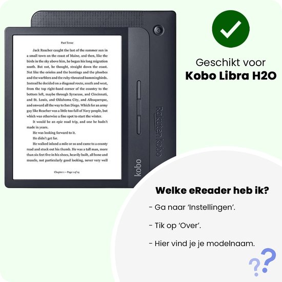 Hoesje Geschikt voor Kobo Libra H2O Hoes Book Case - Hoes Geschikt voor Kobo Libra H2O Hoesje Book Cover - Rosé Goud van Hoesje  — afbeelding 2