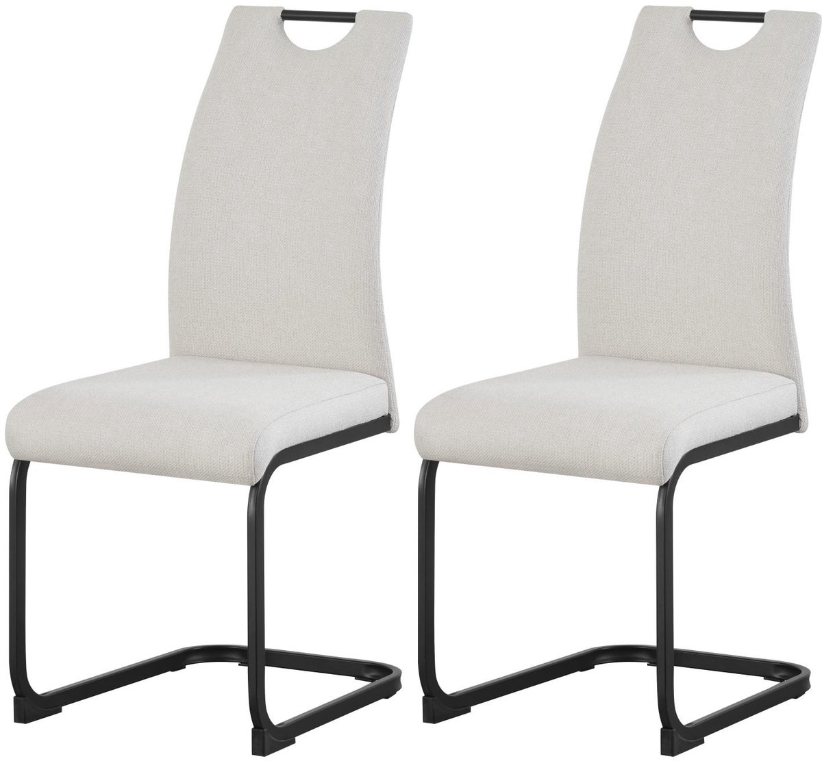 Furnilux Hanna stoel set van 2 in crème - Moderne design fauteuil - 43cm blanc