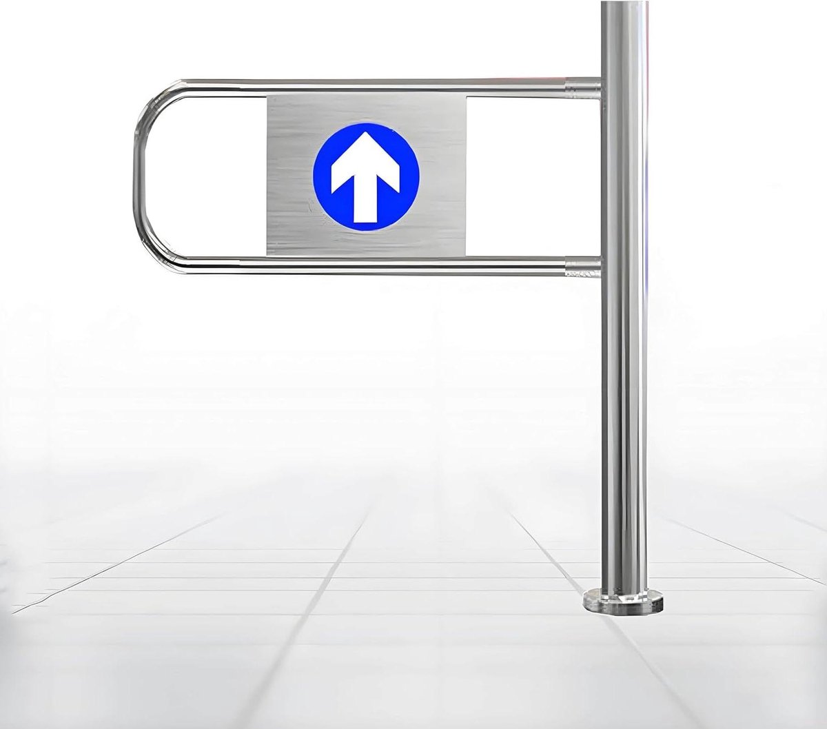 Draaipoort - Eenrichtingsdeur - Verkeer Regelen - Automatisch Sluitend - 50x100cm - Zilver