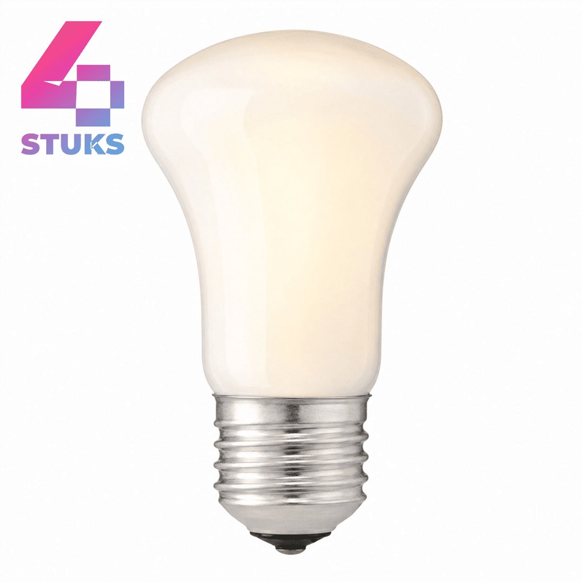 4x Reflector Gloeilamp E27 - 60W - Warm Wit Licht (2700K) - 620 lm - 2 jaar - Dimbaar - Krypton
