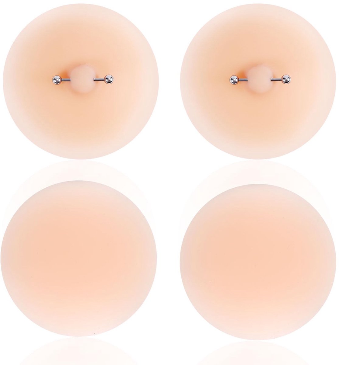 Dailygoods- Tepelbeschermer Herbruikbaar - Siliconen Tepelbeschermers - Tepelpads met Piercing - Waterdicht - 4 Stuks - 8,3 cm Diameter